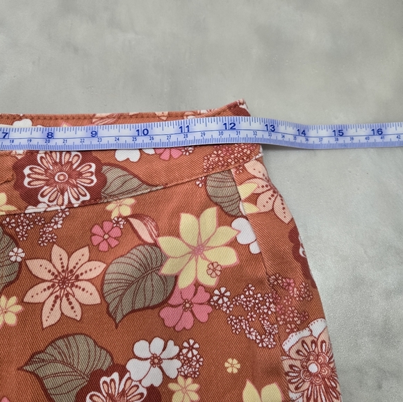 Altar'd State Orange Print Hobo Hippie Flared Jeans Size S - Picture 6 of 11